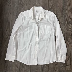 ♥️NWT♥️ J Crew Factory White Signature Cotton Poplin Button-Up - L